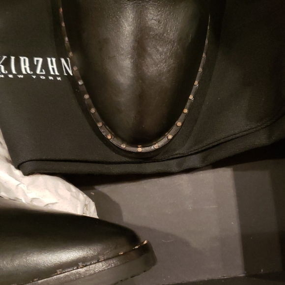 Ivy Kirzhner New Luxe TALL Hidden Wedge Stud Leather & Shearling Boot BLACK πHP - Picture 14 of 17